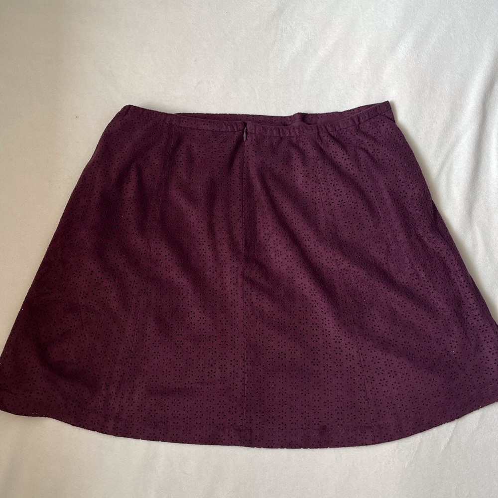 Express Suede Laser Cut Purple Skater Skirt